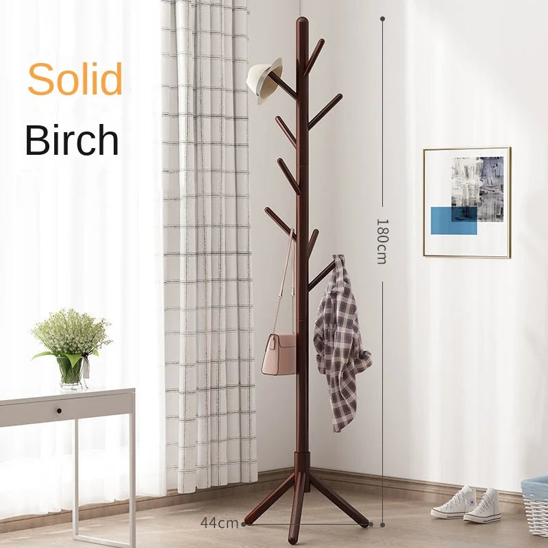 porte-manteau vertical en bois massif pour vêtements et accessoires - vue 8 sur 14