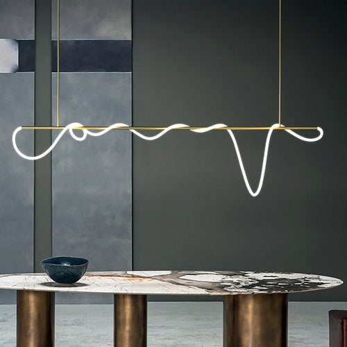 lustre led moderne long tuyau minimaliste pour bar - vue 3 sur 25