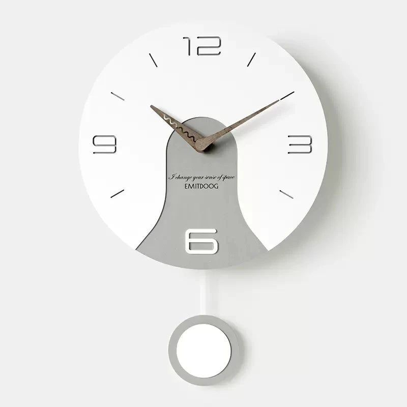 horloge murale silencieuse en bois massif design créatif - vue 9 sur 11