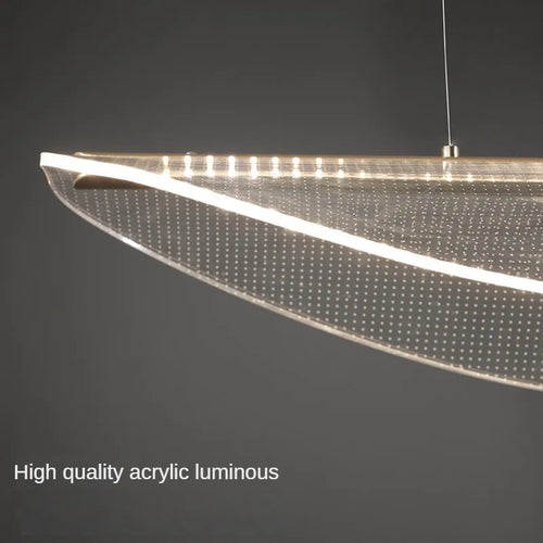 suspension moderne design en fer et acrylique pour ambiance luxe - vue 6 sur 8