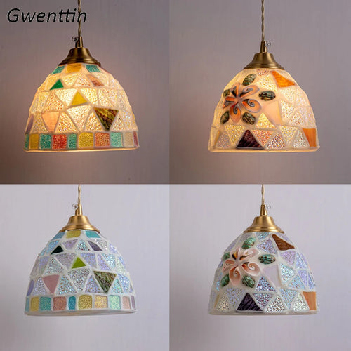 suspension en coquillage méditerranéen style tiffany pour décoration intérieure - vue 4 sur 12