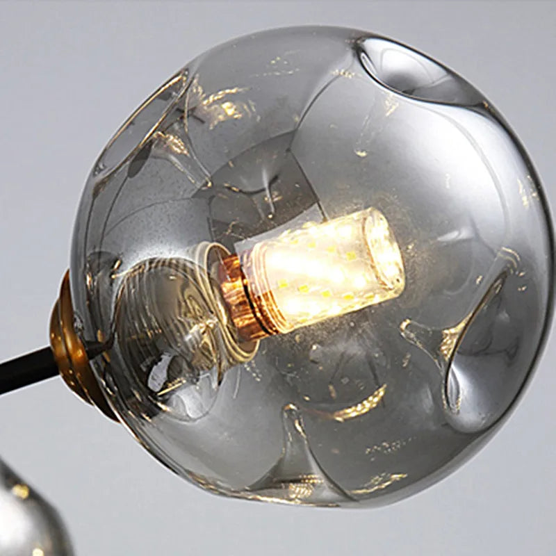 Modern minimalist kitchen, family, bedroom, dining-room, droplight attic luxury glass bubbles molecular droplight - vue 6 sur 9