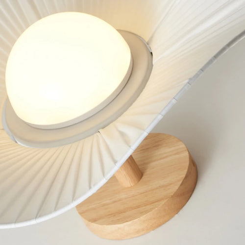 lustre moderne en bois et tissu pour décoration intérieure nordique - vue 6 sur 14