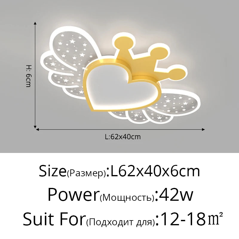 lustre led ultra lumineux moderne nordique avec décoration d'amour