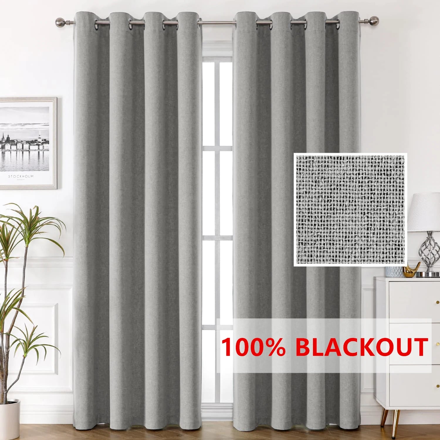 Rideau occultant sur mesure antibruit grande hauteur moderne - vue 2 sur 10