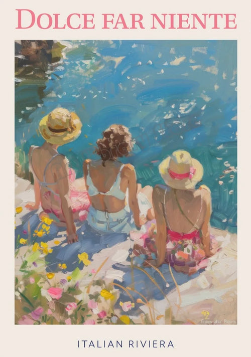 affiche vintage italienne spaghettis café et paysages méditerranéens