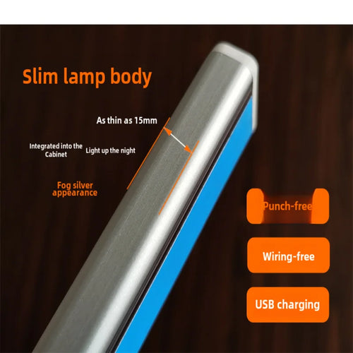 Luz inteligente humana portátil LED nocturna, carga por USB, inducción de emergencia, armario de cabecera, iluminación de interr - vue 6 sur 6