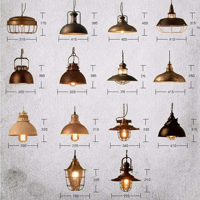 Suspension rétro de Style industriel lampe suspendue Vintage avec ampoule Led E27 dortoir salle à manger cuisine Bar