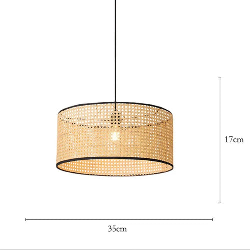 Lustre d'art Rural chinois noyau de bambou rotin LED chambre Restaurant étude lampe à Suspension luminaires décoratifs d'intérieur