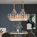 suspension à led en cristal design luxueux avec variateur d'intensité