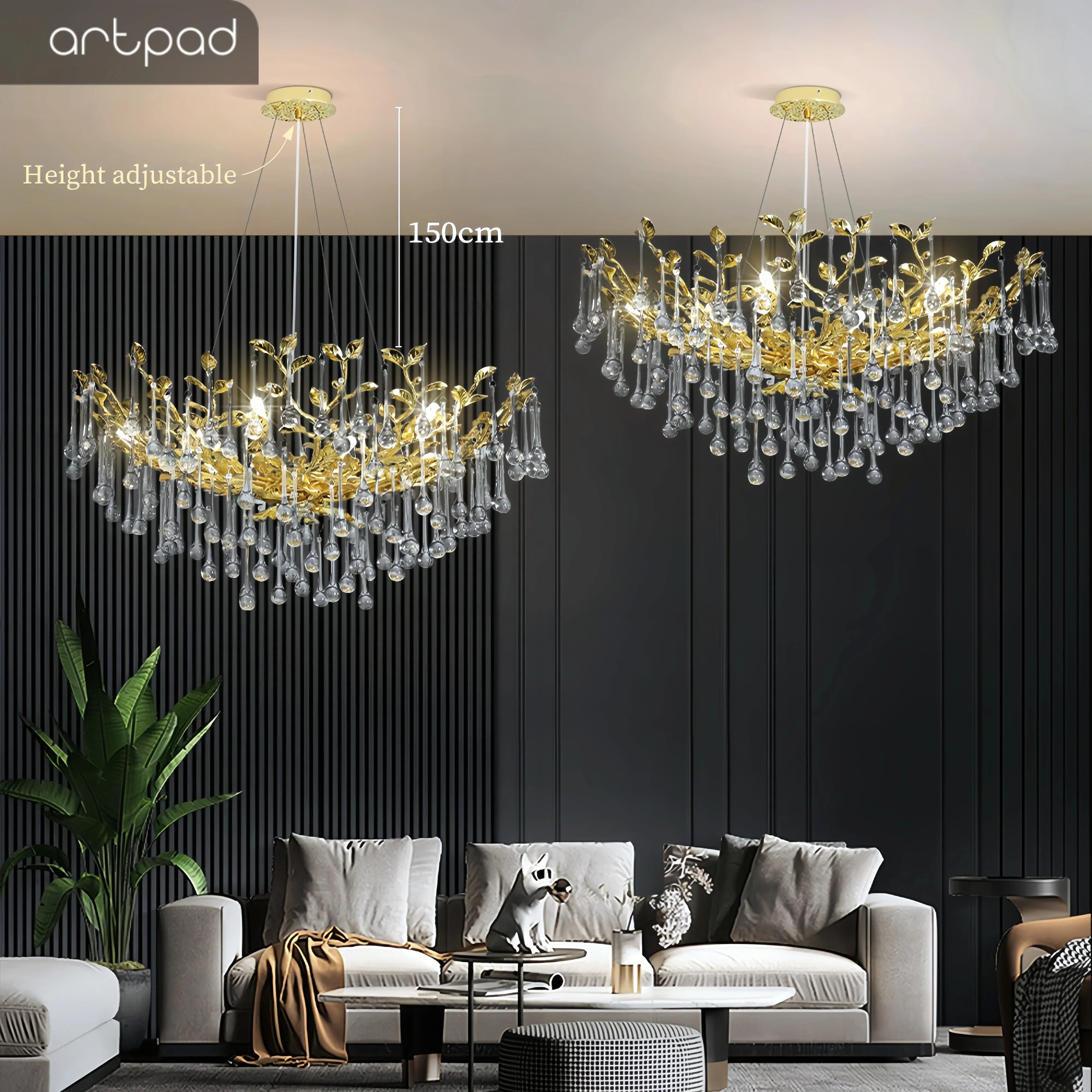lustre en cristal vintage artpad design élégant pour intérieur moderne