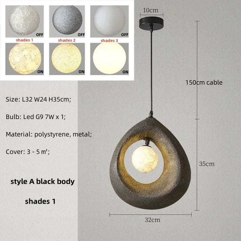 suspension led minimaliste nordique wabi sabi décor intérieur