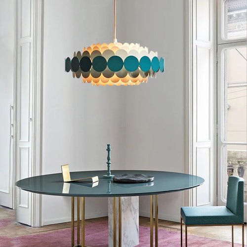 Lustre de luxe postmoderne nordique minimaliste créatif salon suspension lampe chambre étude concepteur lampe décorative circulaire
