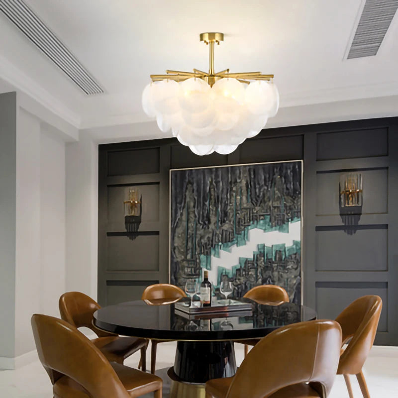 lustre en verre de luxe pour décoration intérieure élégante