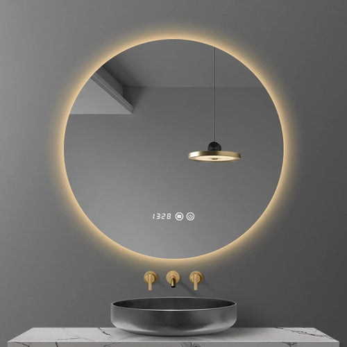 miroir rond avec rétroéclairage réglable et antibuée décoratif - vue 2 sur 10