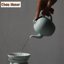 Theiere porcelaine artisanale style kung fu avec accessoires