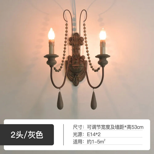 American French wall lamp, rural retro living room, dining room, bedroom, corridor, staircase decorative lighting fixtures - vue 10 sur 10