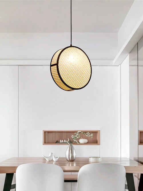 lustre créatif en rotin tissé pour décoration intérieure élégante - vue 2 sur 9