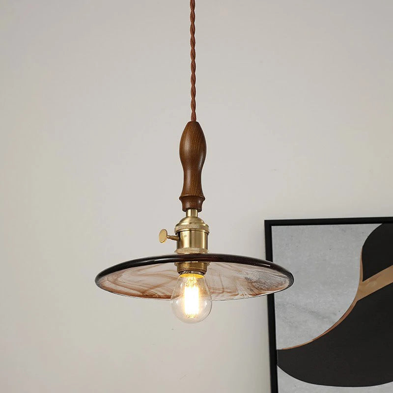 Suspension rétro led en verre décoratif - vue 4 sur 13