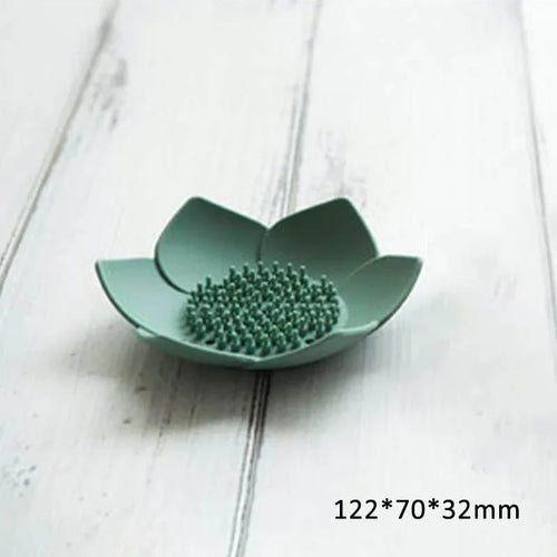boîte à savon lotus antidérapante en silicone portable - vue 7 sur 9