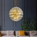 lustre cristal pissenlit cuivre suspension à led décorative