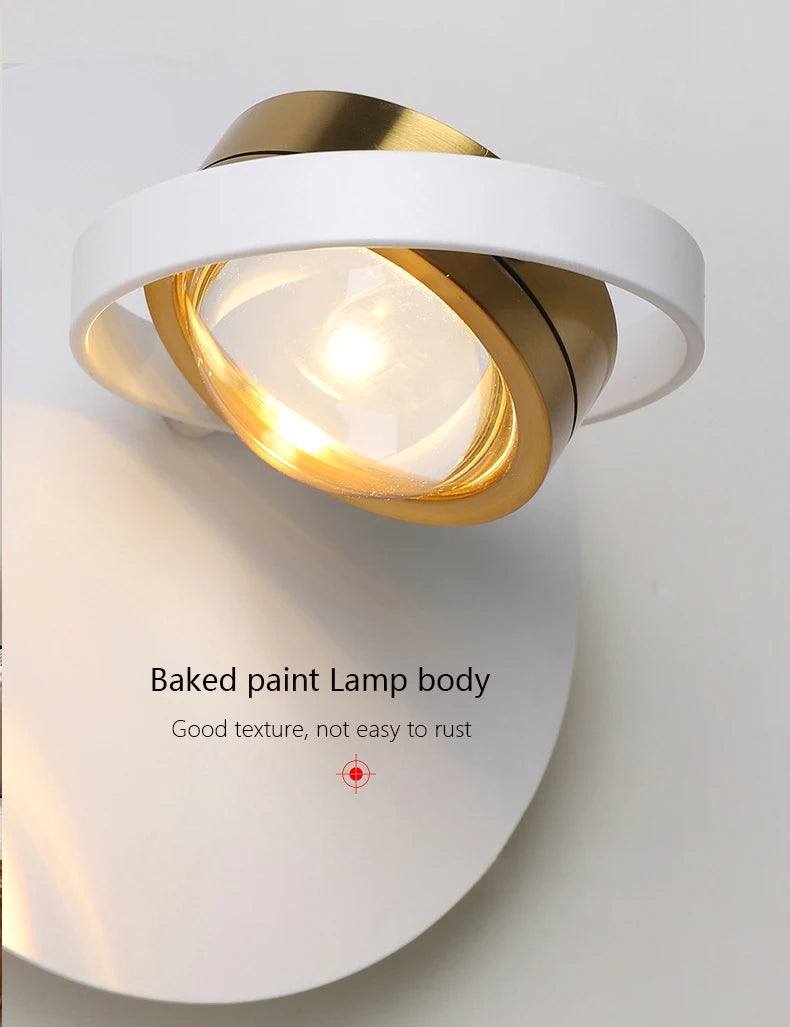 applique murale scandinave minimaliste rotative avec lumières led - vue 6 sur 10
