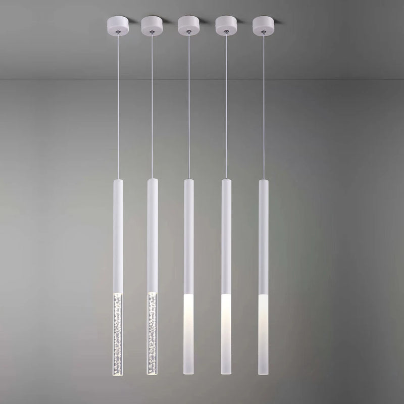 LED moderne suspension lampe maison cuisine salle à manger salon Bar café cylindre Long Tube acrylique lampes suspendues