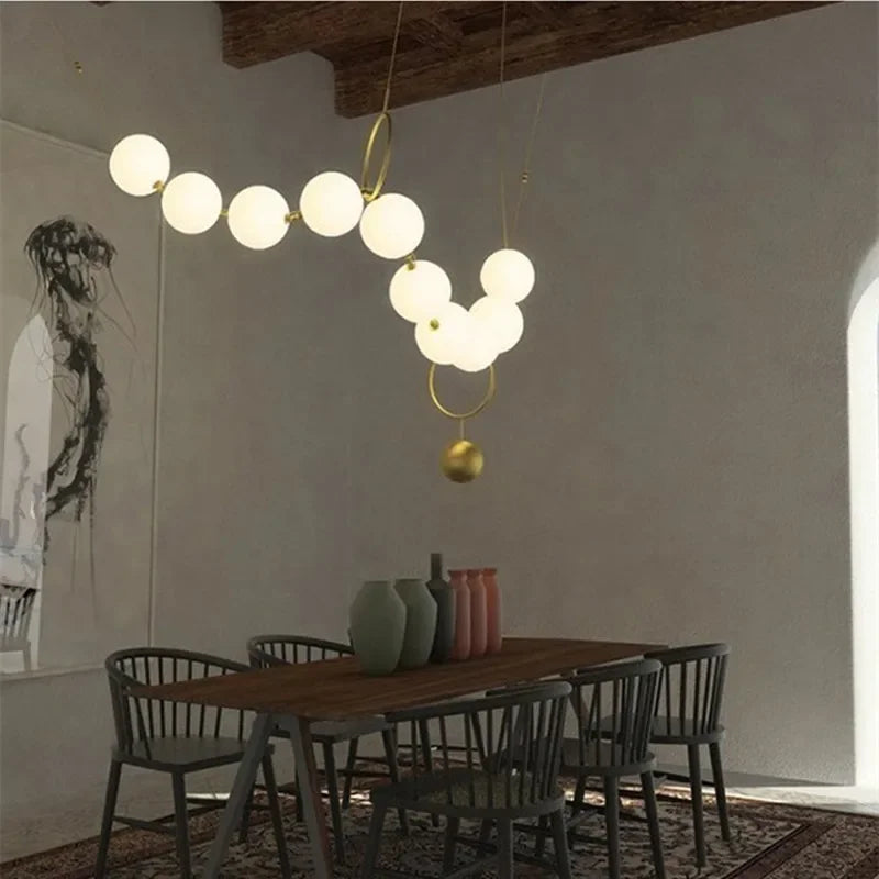 suspension moderne en verre design avec lumière led - vue 3 sur 11