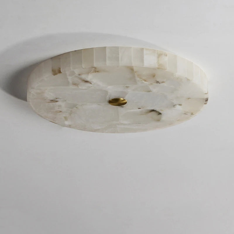 plafonnier led circulaire en marbre texture naturelle style européen - vue 3 sur 7