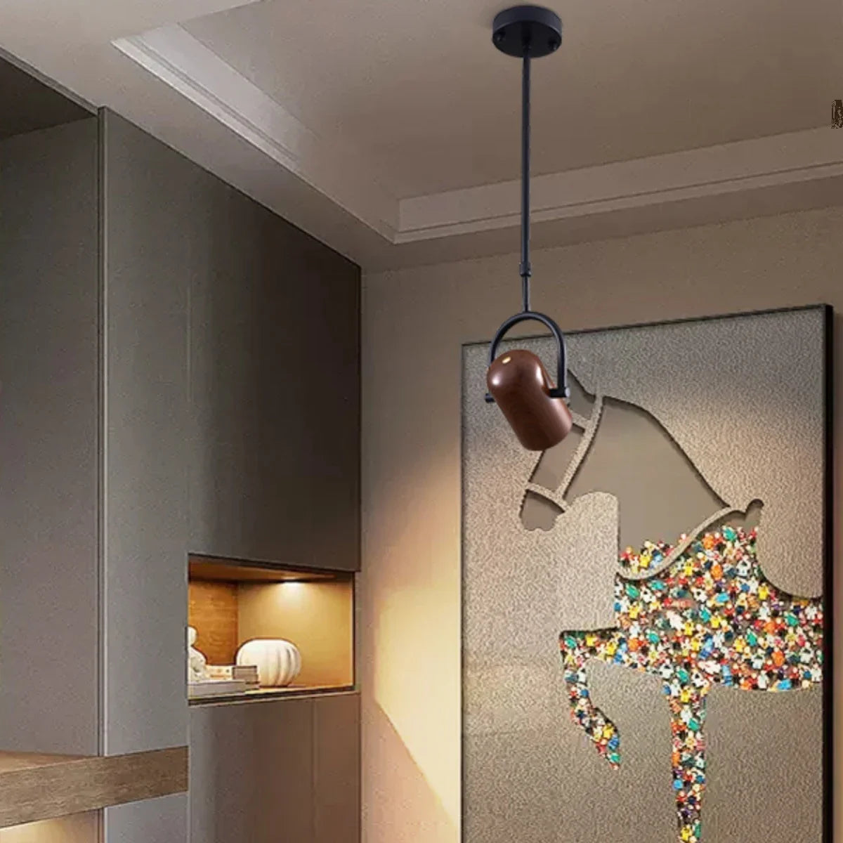 suspension LED nordique avec projecteur mural réglable - vue 4 sur 7