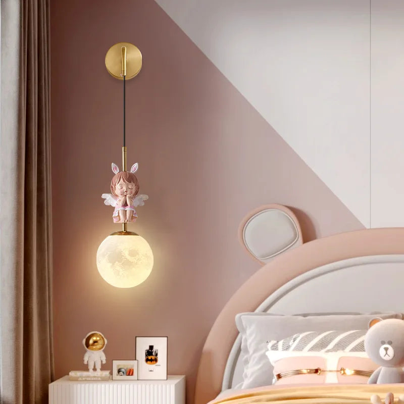applique murale led design lune et planète pour décoration intérieure - vue 4 sur 18