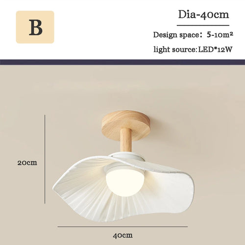lustre moderne en bois et tissu pour décoration intérieure nordique - vue 14 sur 14