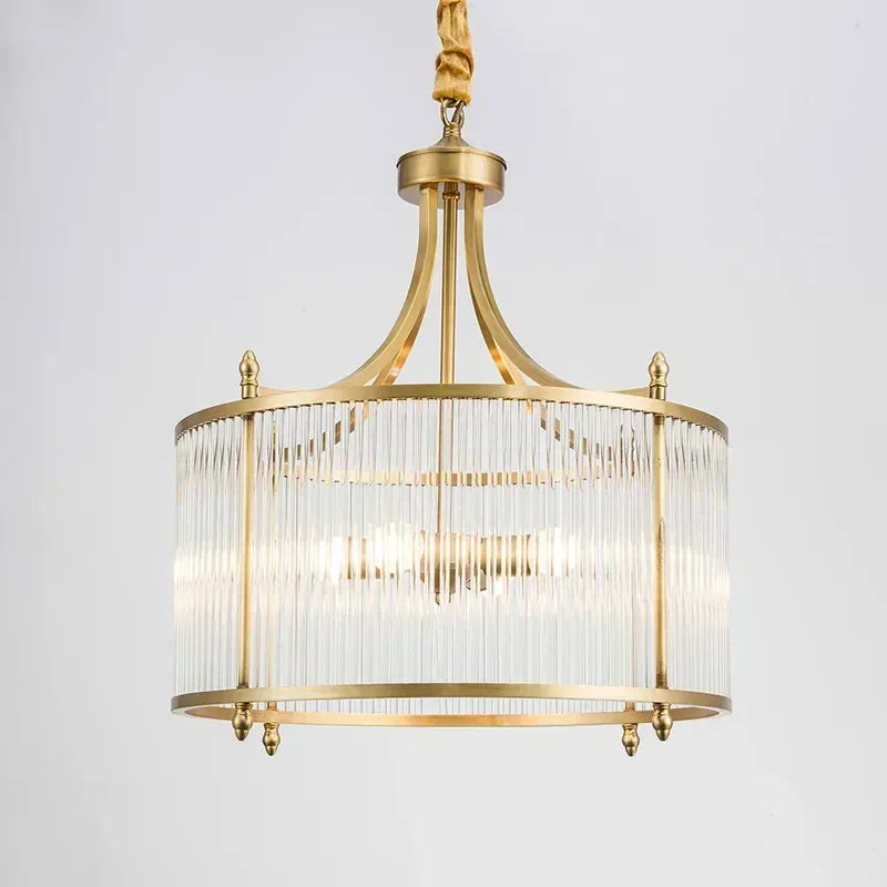 plafonnier moderne en verre et cuivre doré pour intérieur élégant - vue 4 sur 12