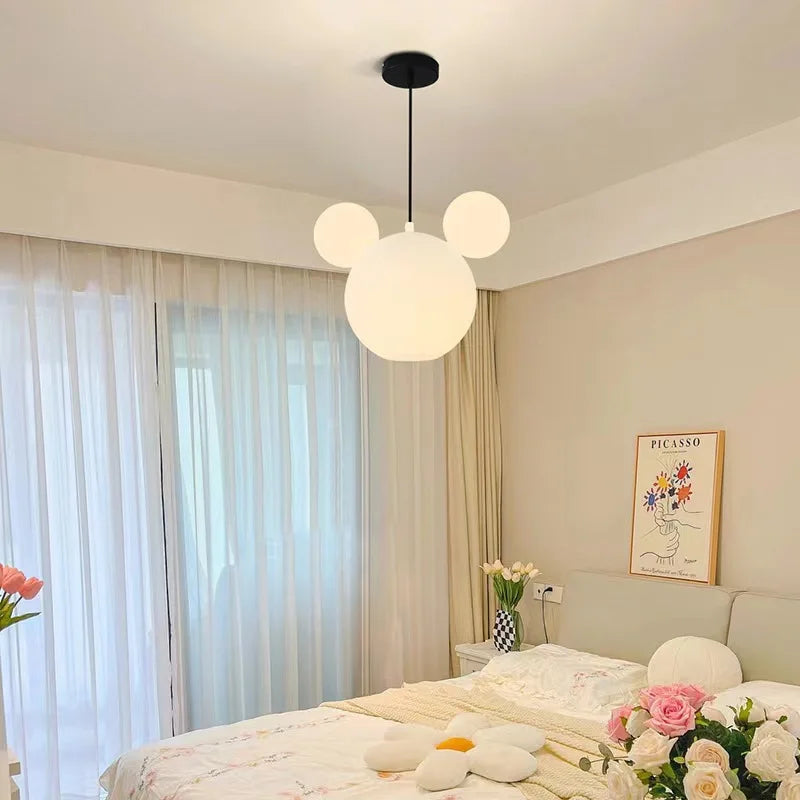 lustre suspension nordique en verre pour enfants créatif - vue 4 sur 9