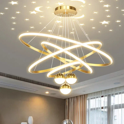 lustre led moderne ciel étoilé pour décoration intérieure - vue 2 sur 14