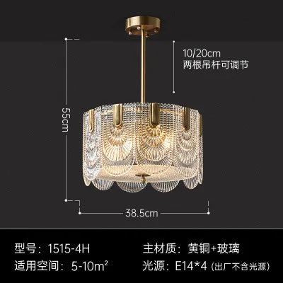 lustre en verre cristal design rétro pour décoration intérieure élégante - vue 10 sur 10