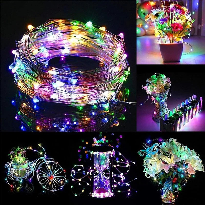 guirlande lumineuse led en fil de cuivre pour décorations festives - vue 4 sur 13