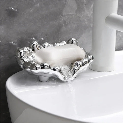 porte-savon chromé pour salle de bain accessoires tendance - vue 5 sur 7