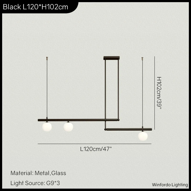 lustre led moderne nordique minimaliste en verre pour décoration de restaurant