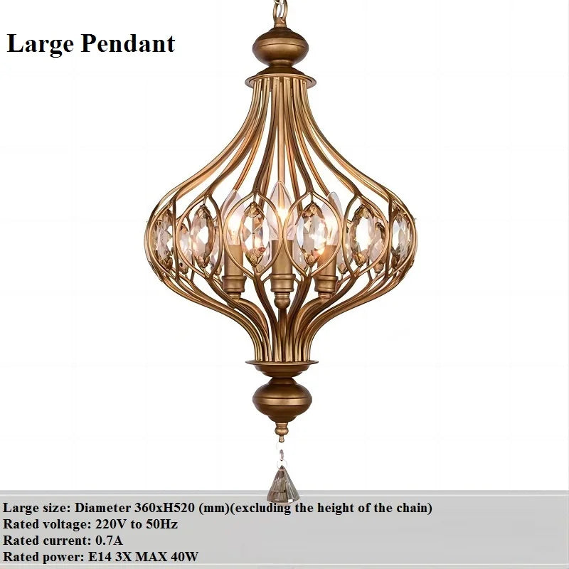 lustre rétro français en cristal style vintage suspension