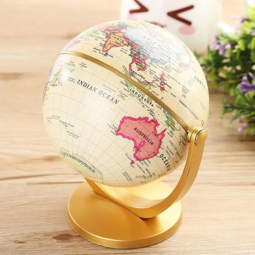 globe terrestre rétro rotatif pour apprendre la géographie et décorer - vue 4 sur 7
