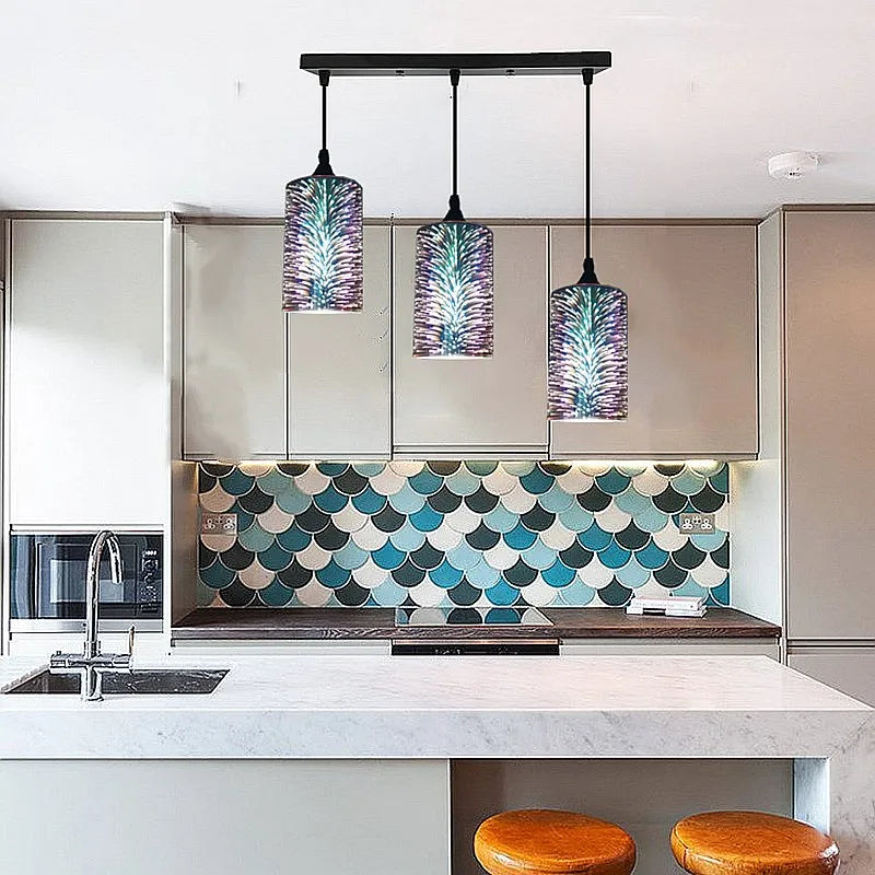 Nordique LED 3D coloré suspension lumières lustres en verre salon salle à manger cuisine chambre nouveauté décor à la maison luminaire