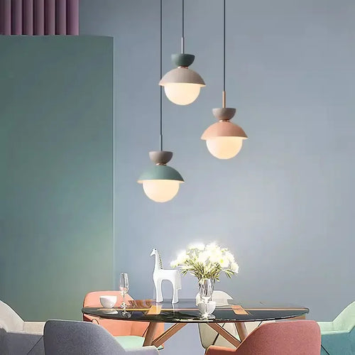 Nordique LED Suspension Lumière Macaron Lampe Créative Pour Chambre Chevet Salon Moderne Minimaliste Intérieur Décoration de La Maison Luminaire