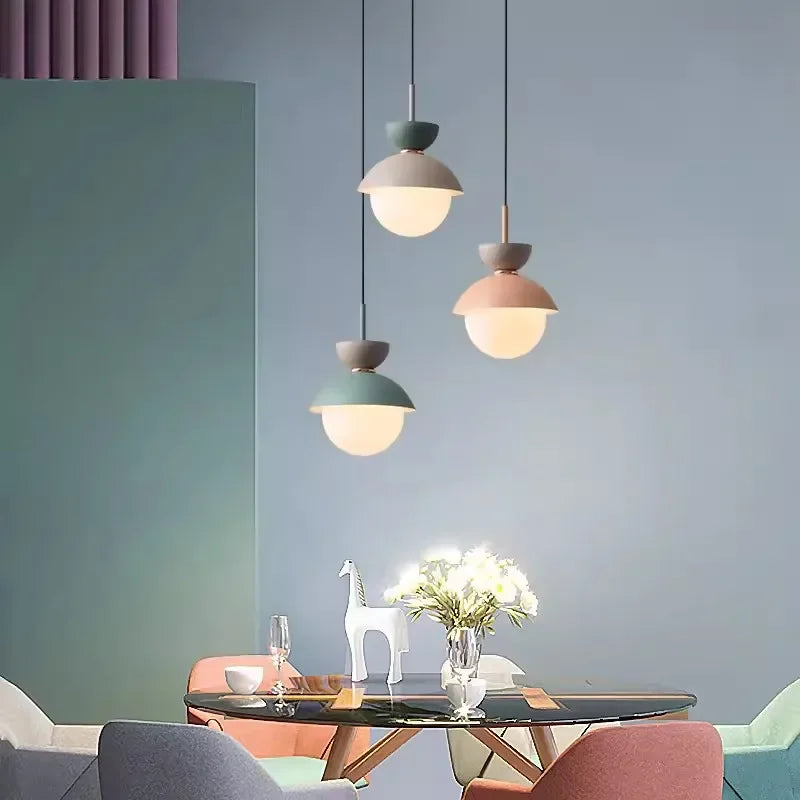Suspension Nordique LED Macaron Créative Pour Chambre Chevet Salon Moderne Minimaliste Intérieur Décoration de La Maison