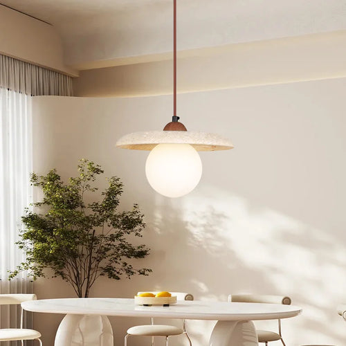 lustre led vintage avec suspension en pierre naturelle - vue 4 sur 6