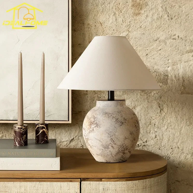 lampe à poser en céramique vintage style wabi-sabi décorative zen