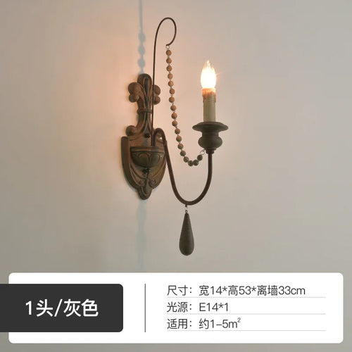 American French wall lamp, rural retro living room, dining room, bedroom, corridor, staircase decorative lighting fixtures - vue 11 sur 10