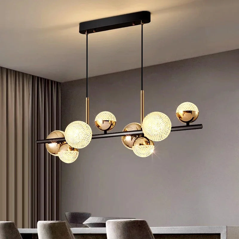lustre moderne en verre led pour décoration intérieure