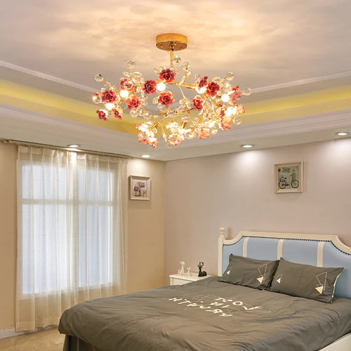 lustre en céramique italien éclairage cristal pour mariage et intérieur - vue 2 sur 14