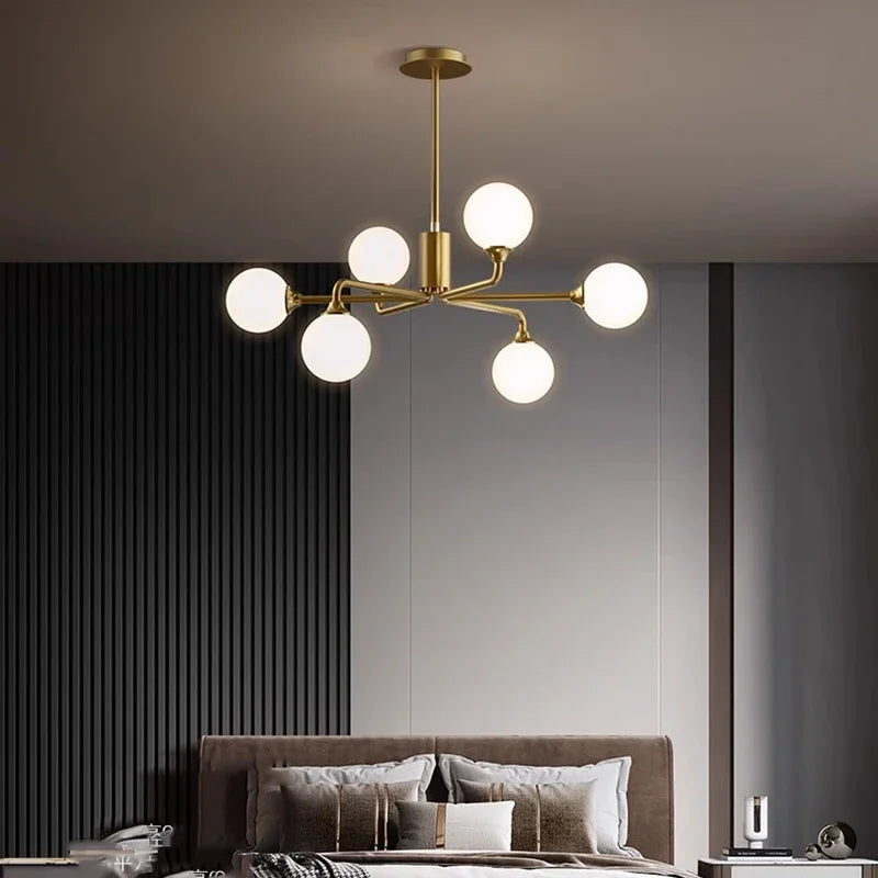 lustre moderne en verre suspendu pour décoration maison